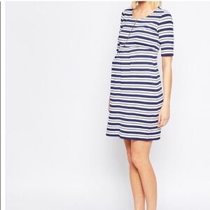 Isabella Oliver Beaumont Stripe Zip Front Maternity Dress